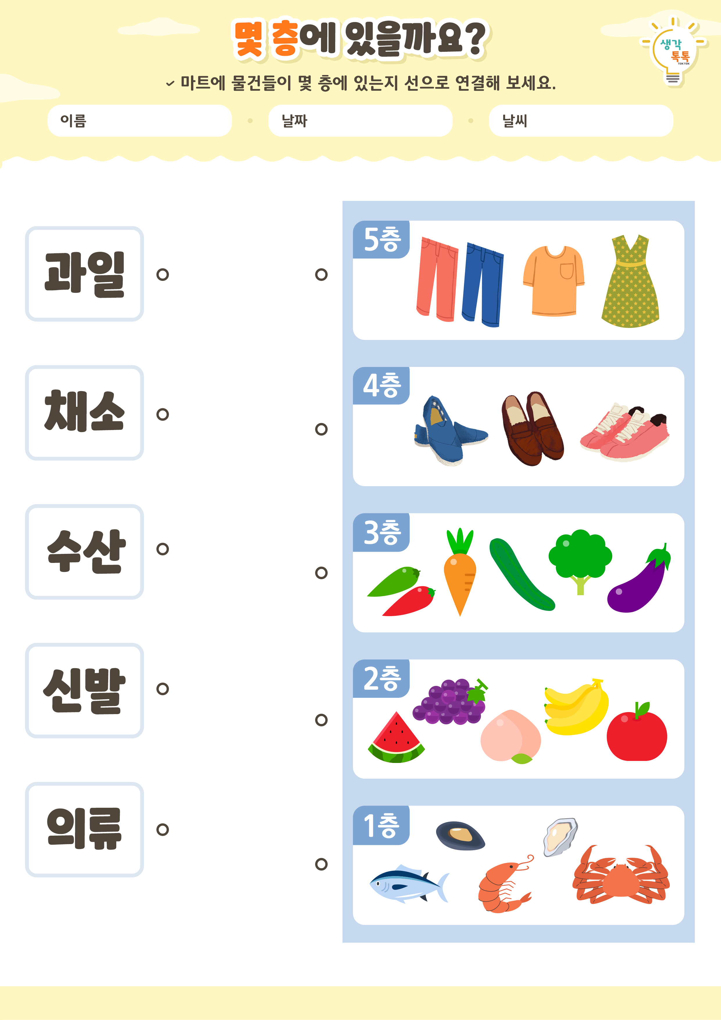 나의 가족 소개하기 활동지
